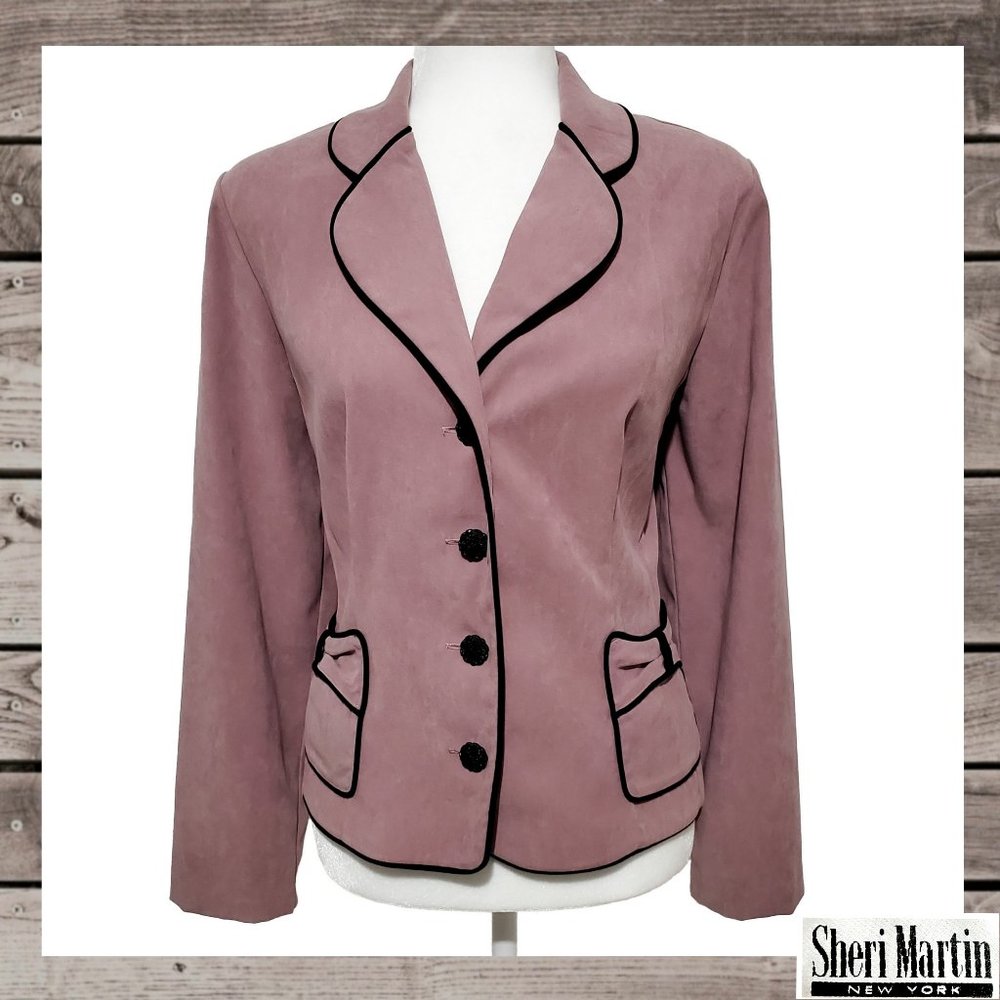Sheri Martin Dusty Pink & Black Blazer Sz 10